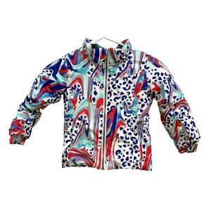 Spyder Girls Lolo Ski Jacket Snowboard Bitsy Marbled Size 3 Years  fur trim hood
